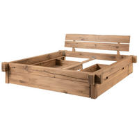 BETT mit Schublade Massivholz Wildeiche 180 x 200 x 85 beige BALKENMÖBEL #201 - Beige, Holz (180/200cm) - Massivmoebel24