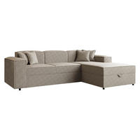 ECKSOFA Santos L, Seite: Rechts - Beige/Schwarz, Holzwerkstoff/Kunststoff (253/166cm) - MIRJAN24