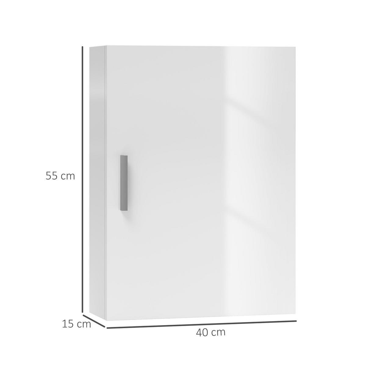 HÄNGESCHRANK Glänzend weiß 1 Stück - Weiß, Kunststoff (40/55/15cm) - GiPP