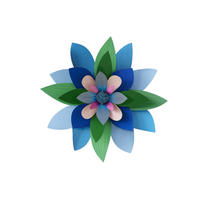 WANDDEKO Azurblaues Blütenblatt 11/42 cm - Multicolor, Wellpappe (11/42/42cm) - KUNSTLOFT