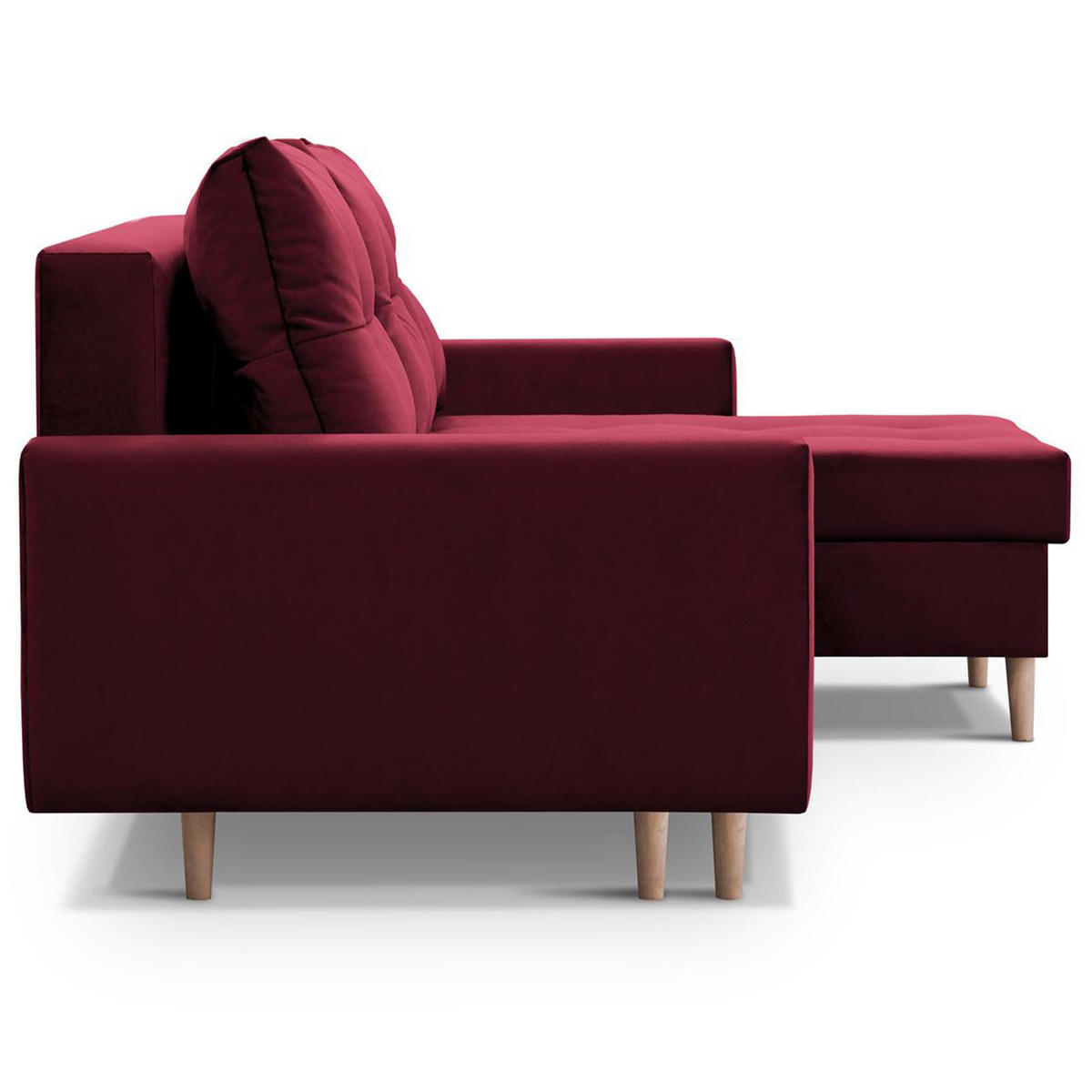 ROHOVÁ POHOVKA Halant s úložným prostorem, univerzální otoman, velurová látka, bordó - bordeaux, textil (220/140cm) - Beautysofa