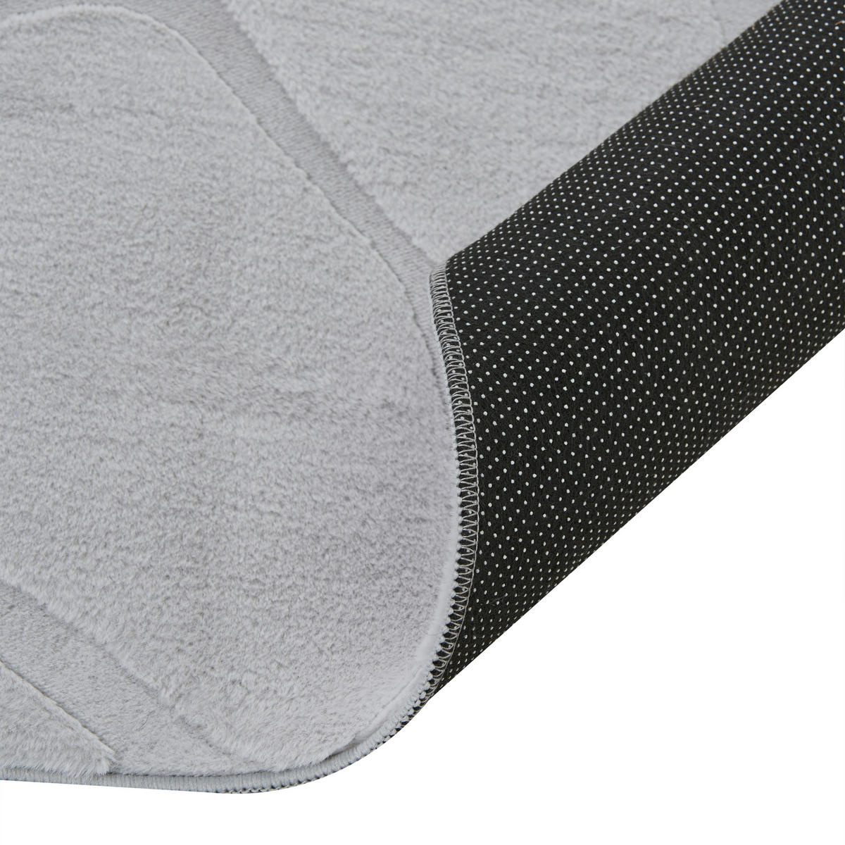 TEPPICH Hellgrau 160/160 cm Kawi - Hellgrau/Grau, Textil (160/160cm) - Beliani
