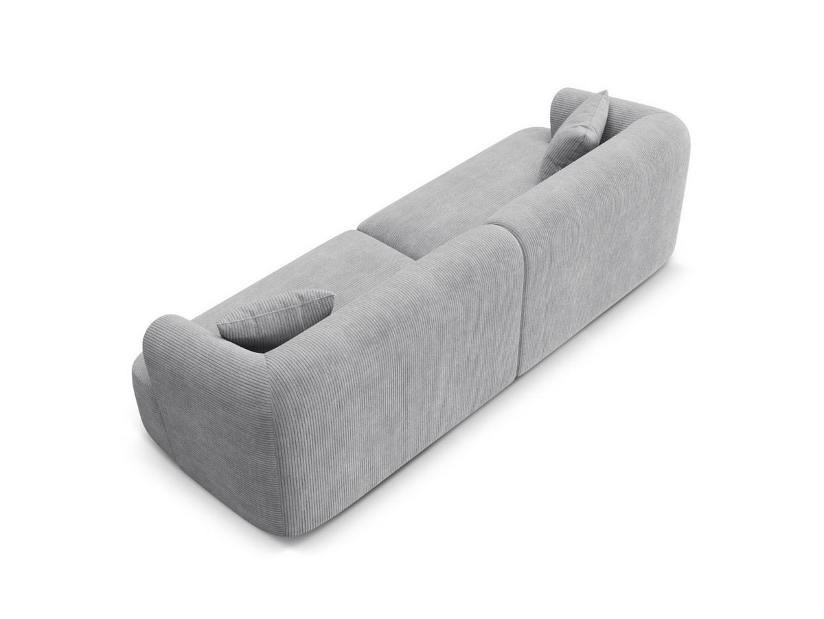 MODULARES-SOFA Campi aus Cord silber 4 Sitzplätze - Silberfarben, Textil (90/70/255cm) - Cosmopolitan Design
