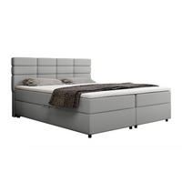 BOXBETT Reve 180 x 200 cm mit Bettkasten und Lattenrost ohne matratze - hellgrau - Dunkelgrau, Holz (180/200cm) - Homesy