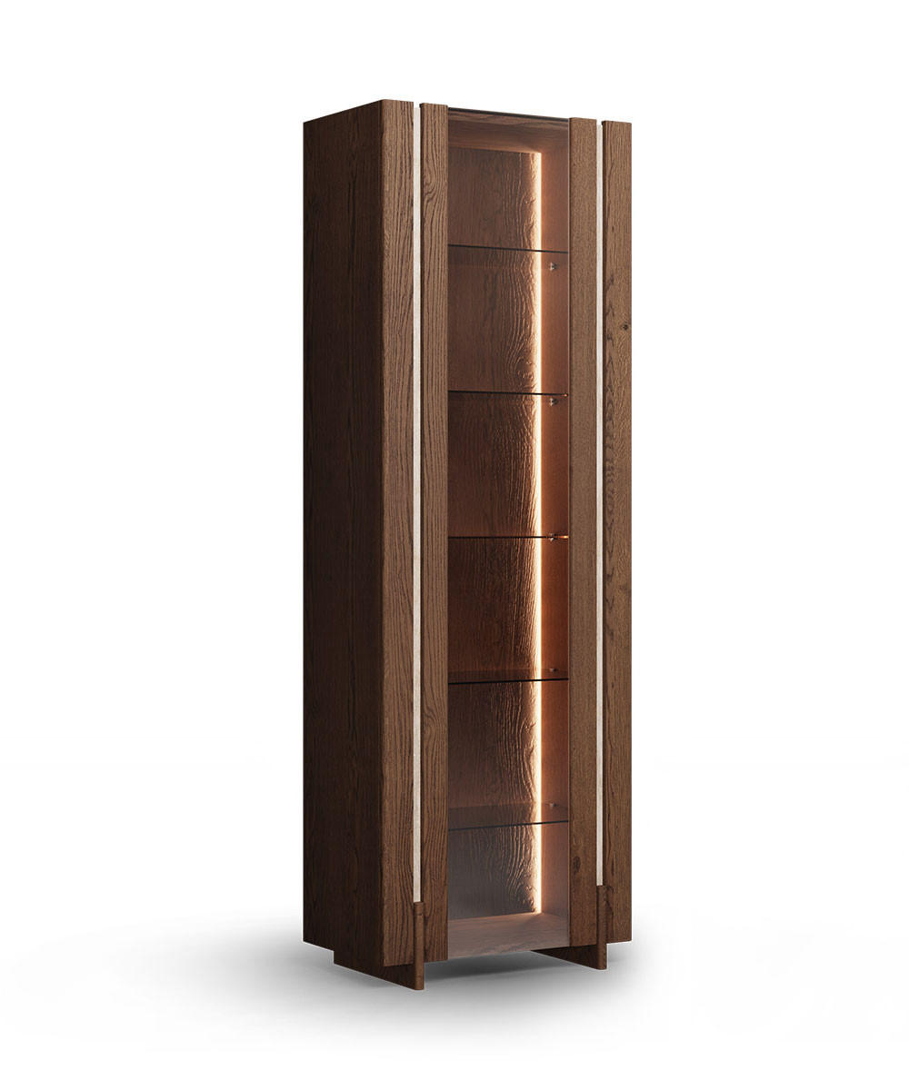 Feldmann-Wohnen Vitrine Wildeiche 68x206x41 cm