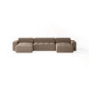 ECKSOFA Bouclé-Stoff 10 Sitzer Bornum U, Braun - Braun, Textil (386/70/155cm) - Meblito