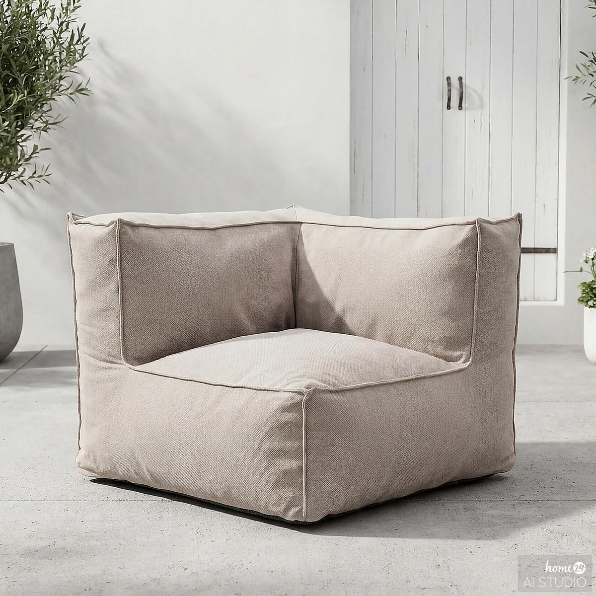 MODULARES ECKELEMENT - Olefin - Beige - Beige, Textil (95/80/95cm) - home24