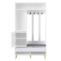 GARDEROBENSET mit Sitzbank 100 x 35 x 180 cm MDF Weiß - Weiß, Holzwerkstoff (35/180/100cm) - Beauniv