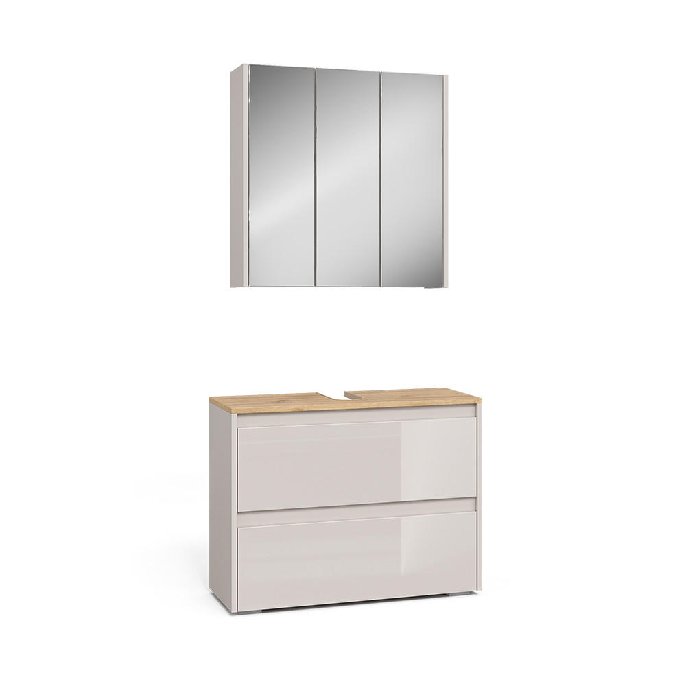 KOUPELNOVÝ NÁBYTEK Majest Kašmír/Řemeselné - kašmírová/světle šedá, kompozitní dřevo (80.1/62/30.1cm) - Vicco