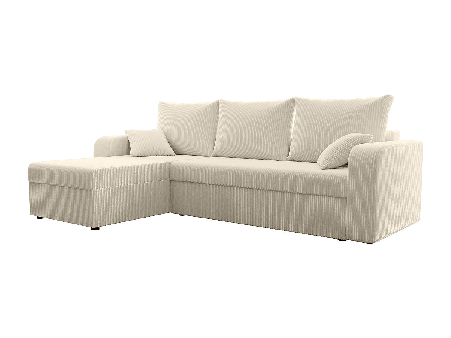 ECKSOFA mit Schlaffunktion - Ecke wechselbar - Cord - Beige - ONABIA - Beige, Textil (240/139cm) - Vente-Unique