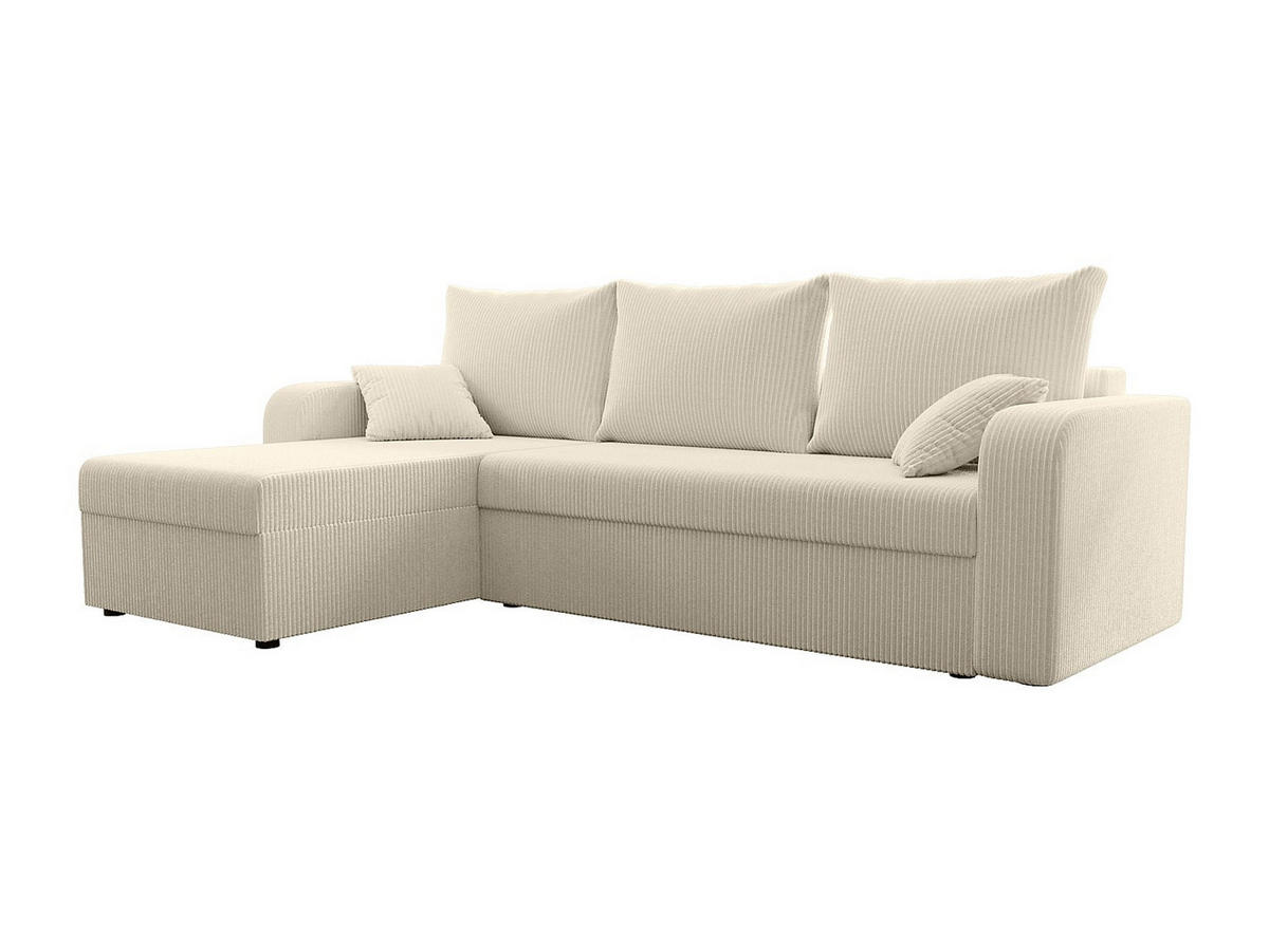 ECKSOFA mit Schlaffunktion - Ecke wechselbar - Cord - Beige - ONABIA - Beige, Textil (240/139cm) - Vente-Unique