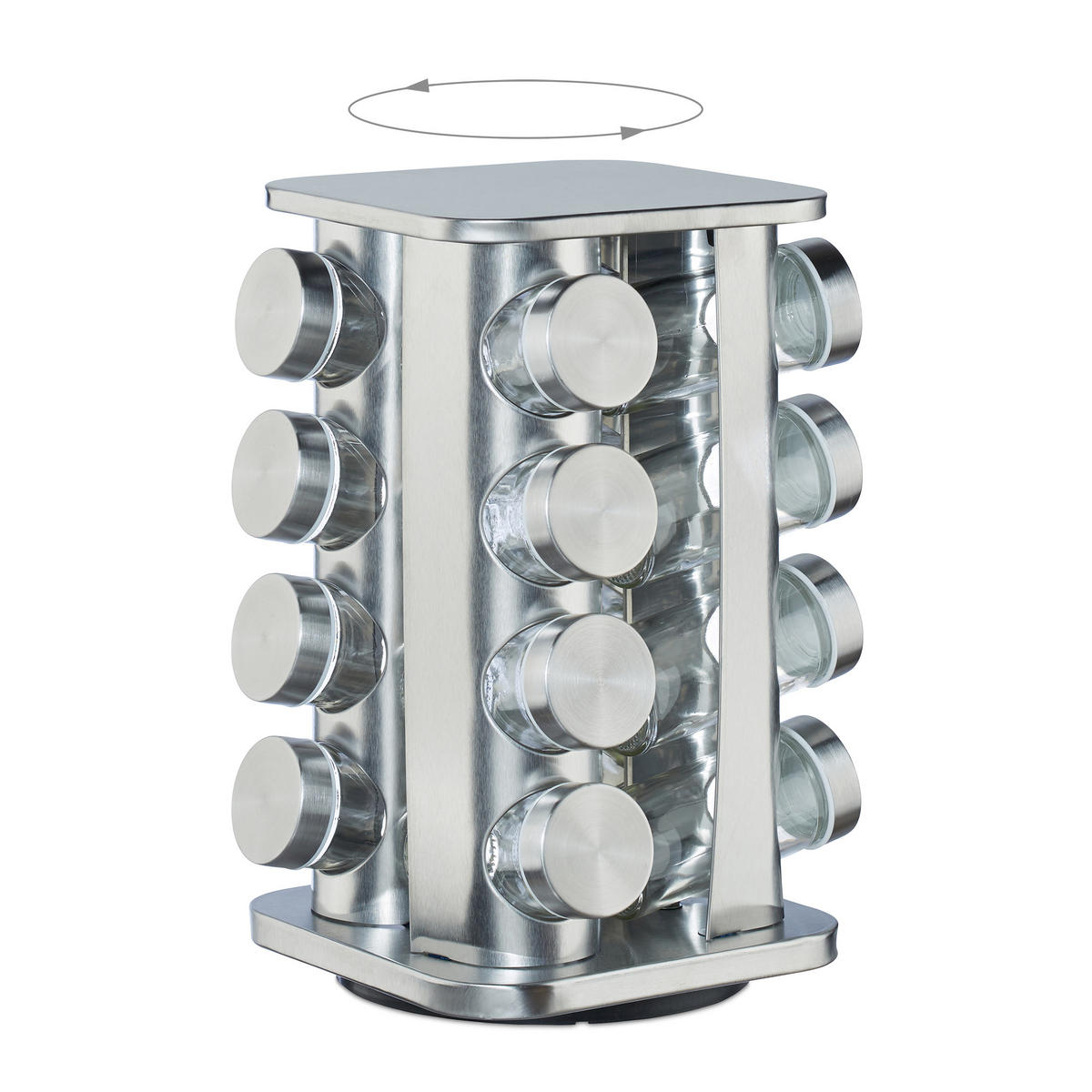 GEWÜRZKARUSSELL - Multicolor, Glas/Metall (18.5/27.5/18.5cm) - Relaxdays