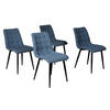 ESSZIMMERSTUHL 4er Set/ MUSE, Blau - Blau/Schwarz, Metall (45/84/60cm) - Weber Industries