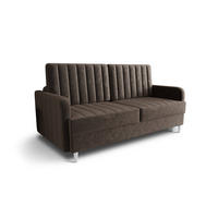SCHLAFSOFA KONGO 08, Sofa mit Schlaffunktion, Farbe: Braun, Velourstoff - Braun, Textil (222/100/100cm) - O-Sofa