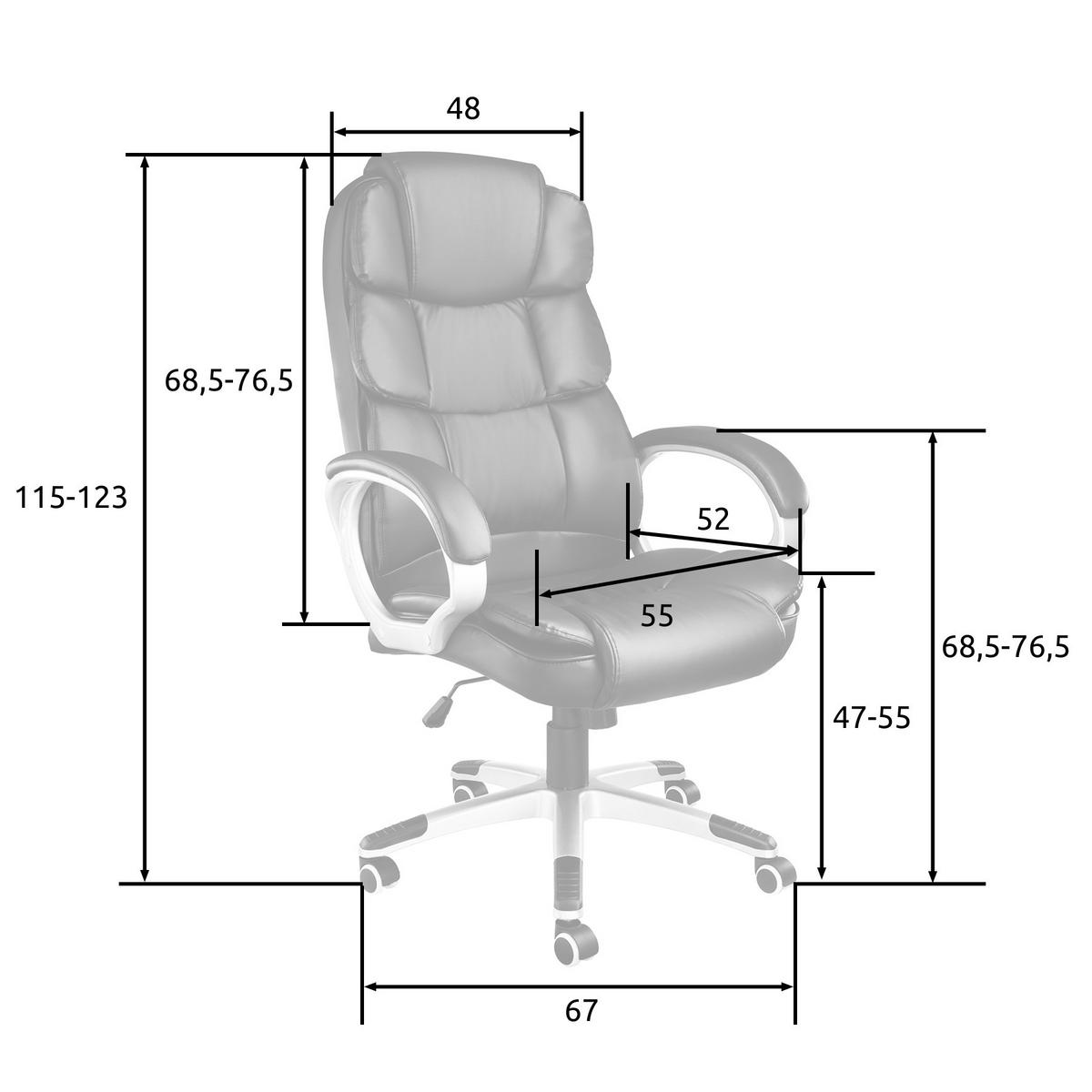BÜROSTUHL Jonas, einstellbare Wippfunktion, weiß - Weiß, Textil (70/123/71cm) - tectake