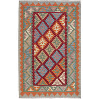 HANDWEBTEPPICH Kelim Gashgai Rot 187/122 cm Schurwolle - Rot, Textil (122/187cm) - Looma