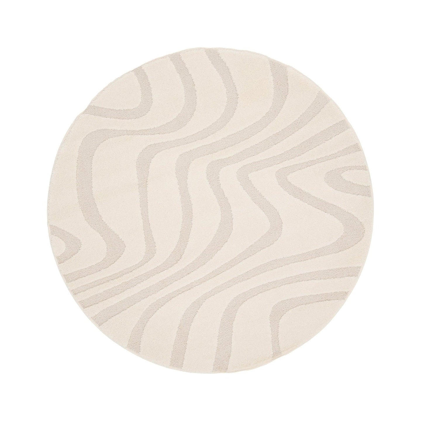 TEPPICH rund skandinavisches Häkelmotiv beige - Beige, Textil (160/160cm) - AFK Living