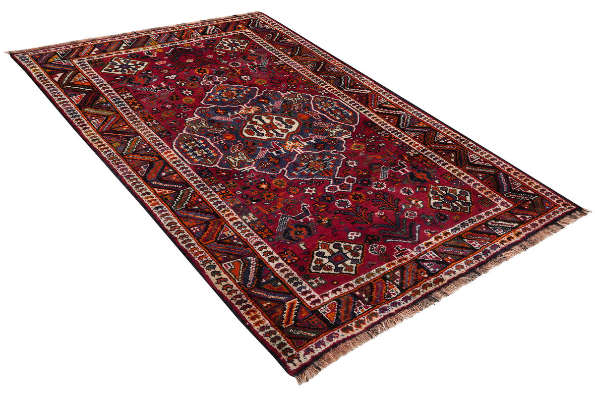 TEPPICH Gashgai Rot 161/110 cm Schurwolle - Rot, Textil (110/161cm) - Looma