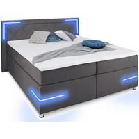 BOXSPRINGBETT Arizona Anthrazit 160/200 cm H2/H3 Samt - Anthrazit, Textil (160/200cm) - wonello