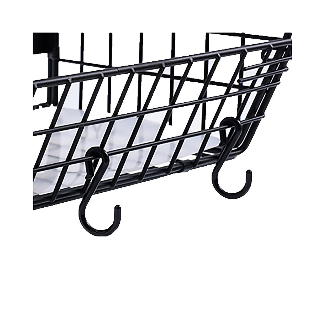 2XNÁSTENNÝ ovocný košík - čierna, kov/drevo (30cm) - Relaxdays