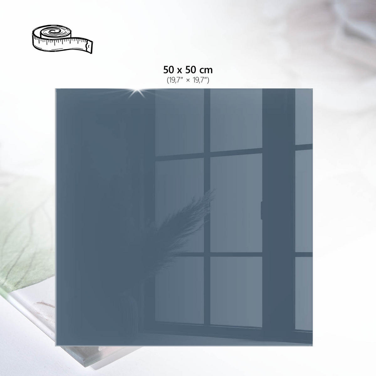 TISCHPLATTE 50x50 cm – Pastellblau - Pink, Glas (50/50/0.4cm) - Wallfluent