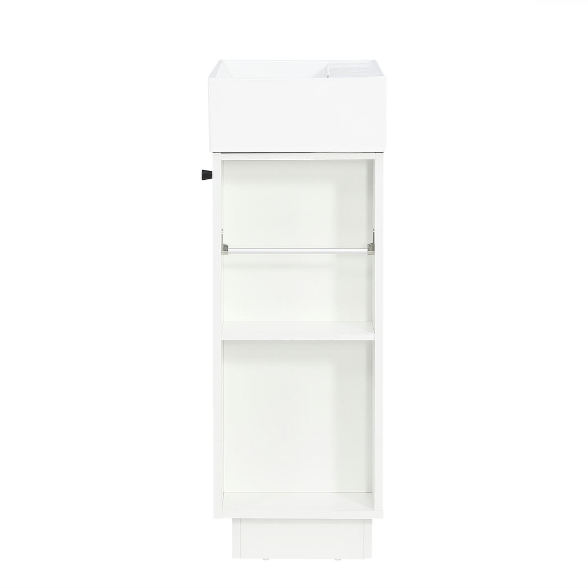 BADEZIMMERSCHRANK Waschbeckenunterschrank Rillenoptik Keramik 55cm - Weiß, Keramik (55/87/32cm) - FLIEKS