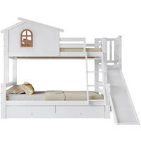 ETAGENBETT 90/200 & 120/200 cm Weiß mit Rutsche und 2 Schubladen - Weiß, Holz (90/200cm) - Flora Grace