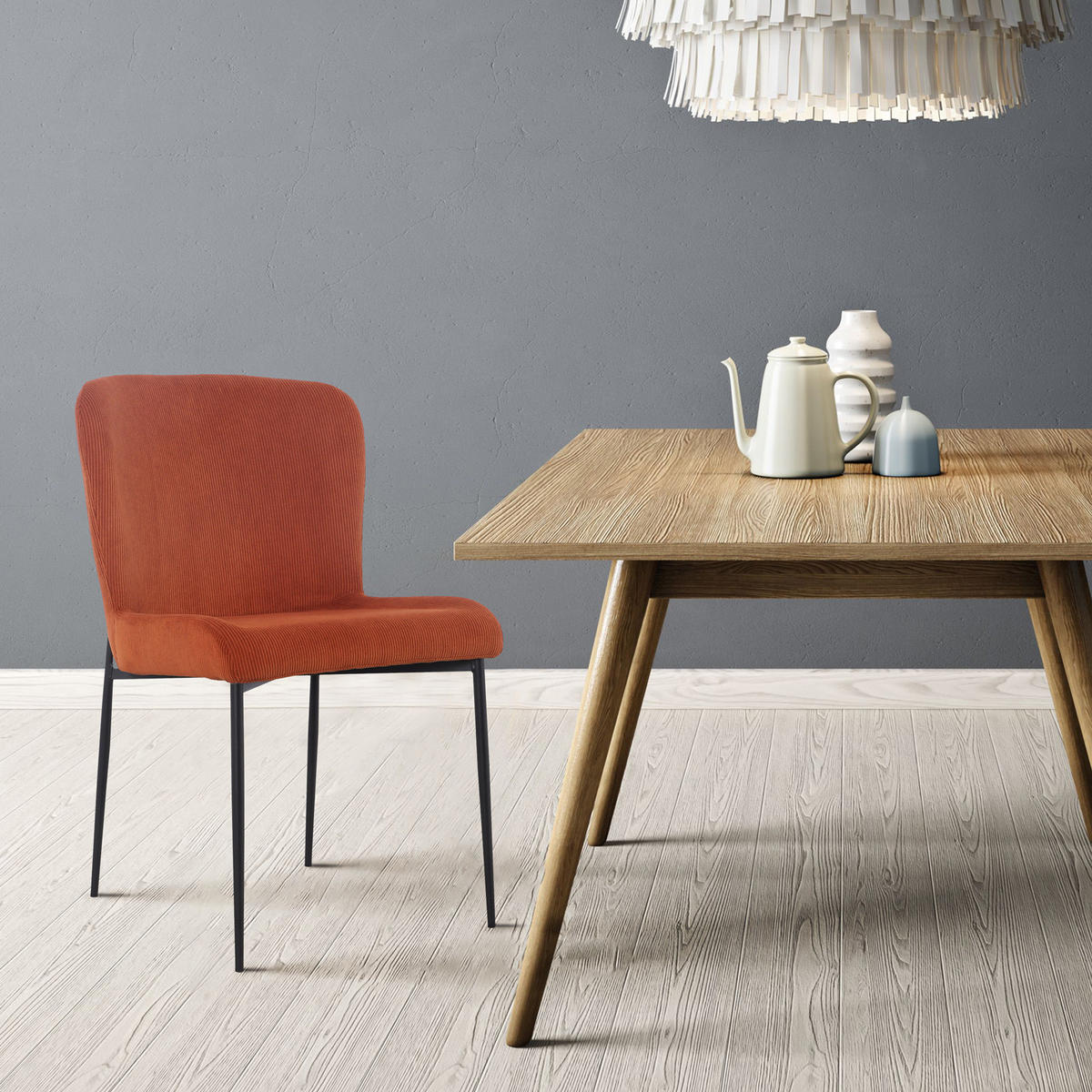 ESSZIMMERSTÜHLE 2er Set FREDDIE Orange - Orange, Textil (48/83/56cm) - SVITA