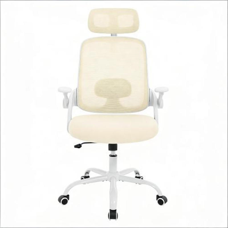 DREHSTUHL Ergonomisch Beige, Metall & Mesh, drehbar & rollbar, 63,5 x 47 x 117,5 cm - Weiß, Metall (63.5/117.5/47cm) - Albatros