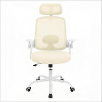 DREHSTUHL Ergonomisch Beige, Metall & Mesh, drehbar & rollbar, 63,5 x 47 x 117,5 cm - Weiß, Metall (63.5/117.5/47cm) - Albatros