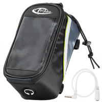 FAHRRADTASCHE, 20,5 x 10 x 10,5cm ,schwarz/grau/grün - Schwarz/Grau, Kunststoff (10/10.5/20.5cm) - tectake