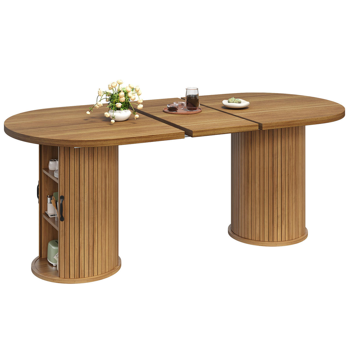 ESSTISCH ausziehbar 150-190/80/75 cm mit Staufach DE-39636 Dunkelbraun - Braun, Holzwerkstoff (80/150/75cm) - ComfortXL