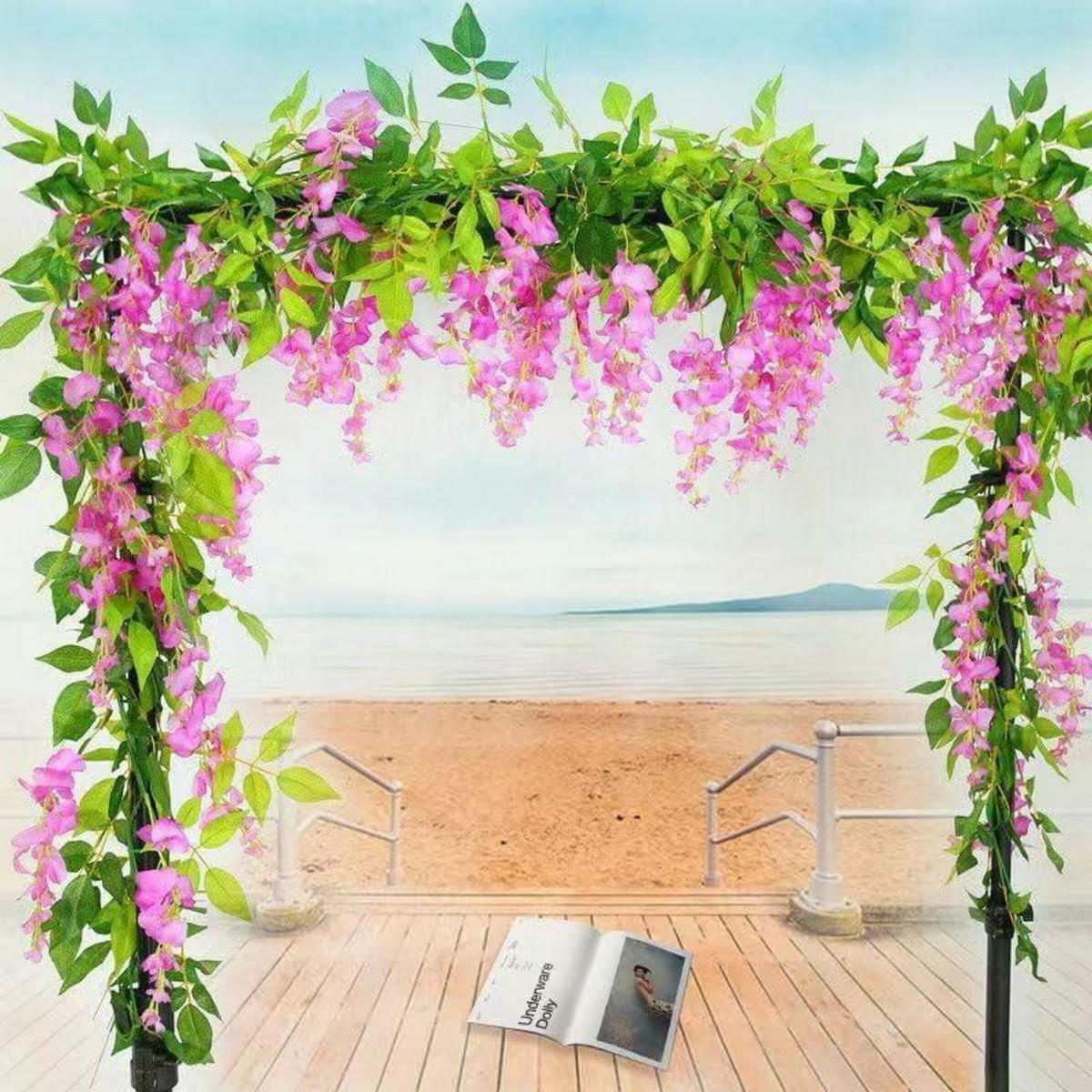 KÜNSTLICHE Blumen Ranken 2 Stück 1.8 m Rosa - Rosa, Kunststoff (15cm)