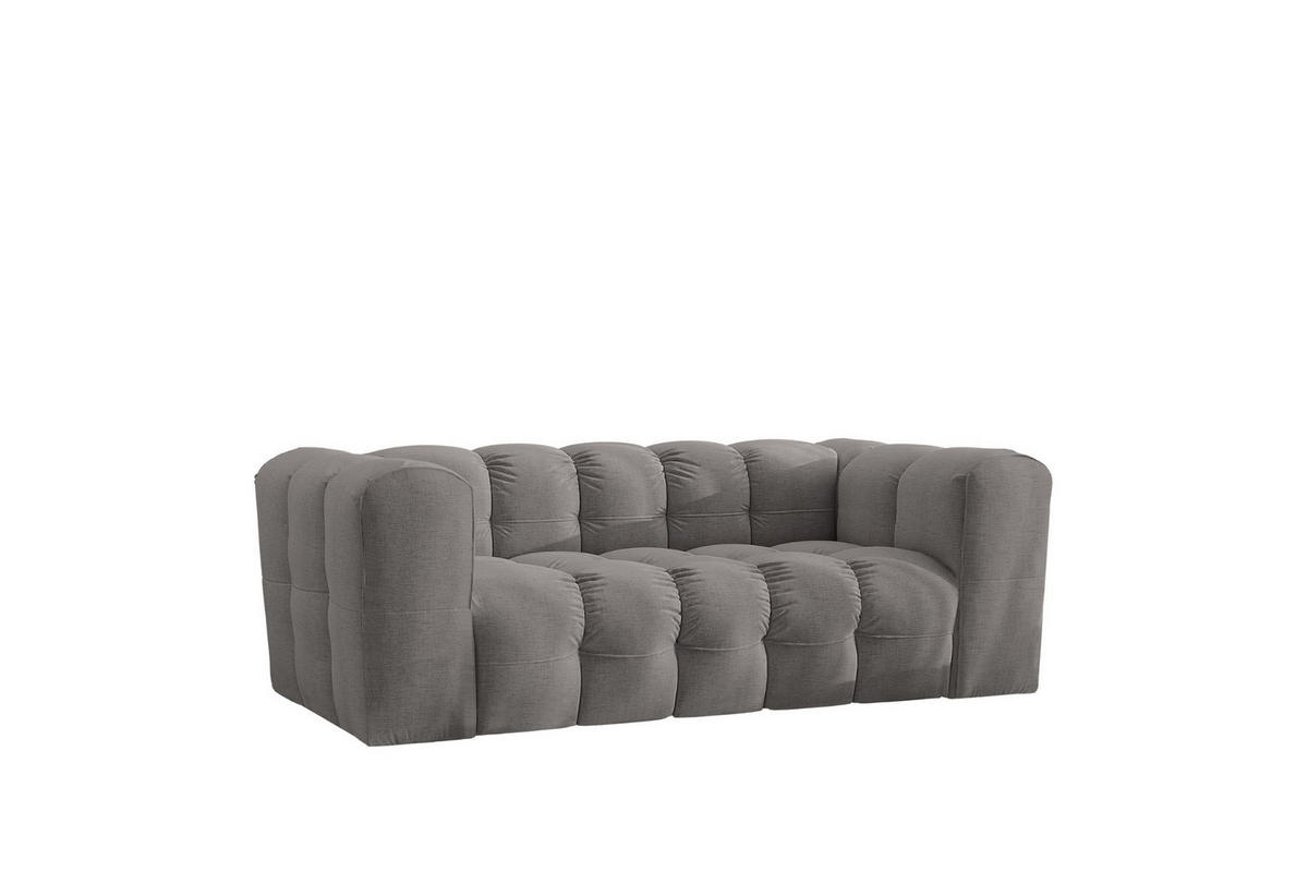 SOFA 2-Sitzer, Komfort, BALOO, Stoff Schenille, Grau - Grau, Holz (196/75/106cm) - Kaiser Möbel