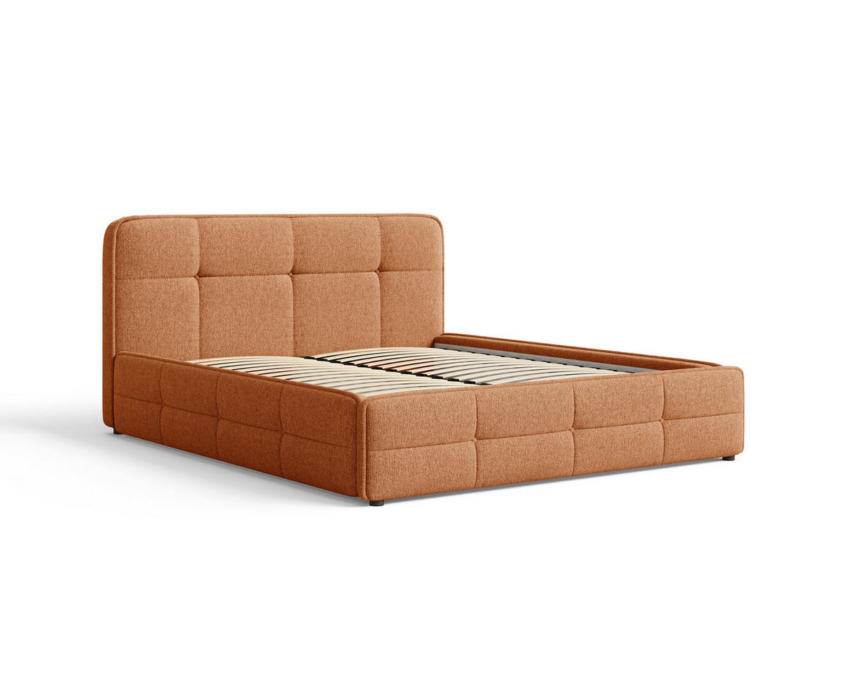 POLSTERBETT 17 140 x 200 cm – Aragon – Bett mit Federmechanismus und Stauraum - Orange, Holz (140/200cm) - ROYAL24_MARKT