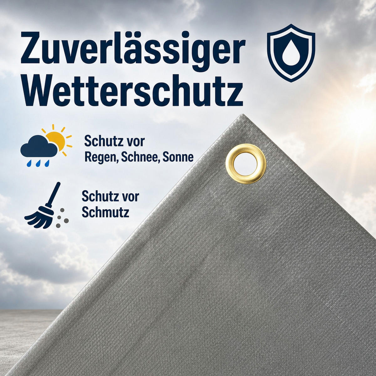 ABDECKPLANE 280 g/m² - Grau, Kunststoff (40/25/25cm) - BONI-SHOP