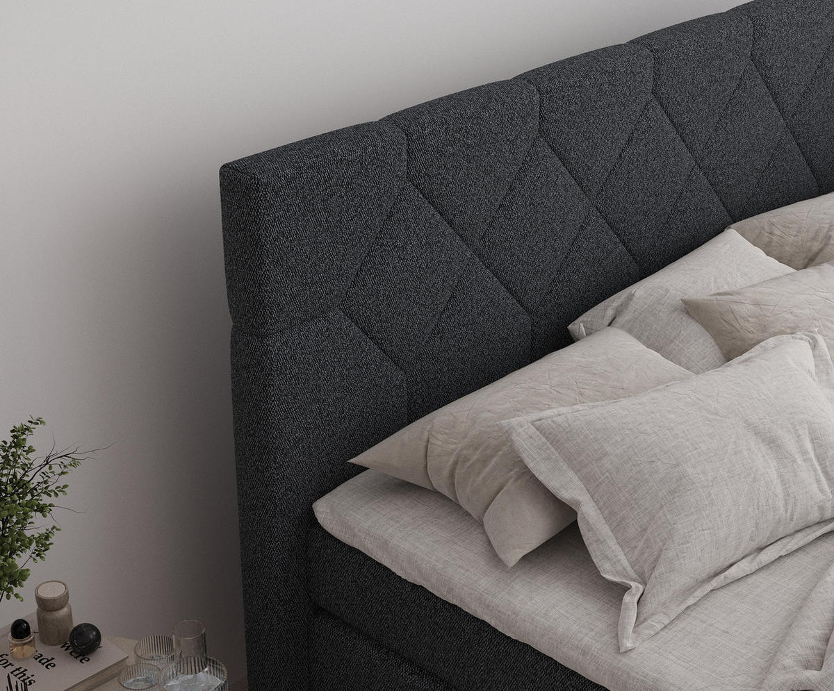 BOXSPRINGBETT Toma Schwarz 200/200 cm - Schwarz, Holz/Holzwerkstoff (200/200cm) - Maison de Reve