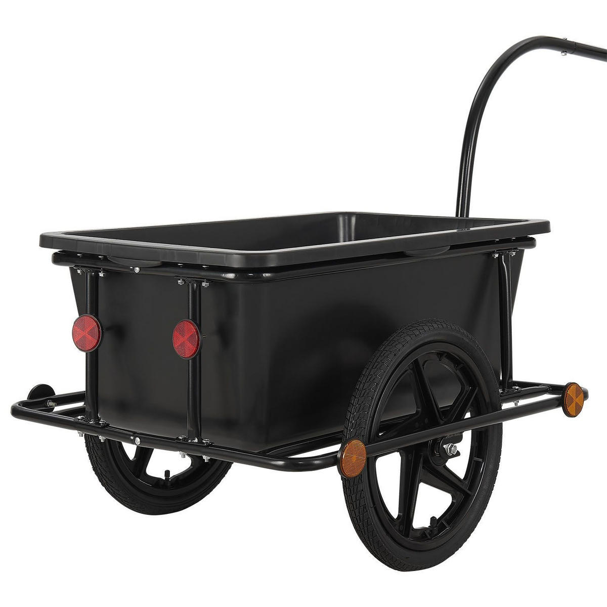 FAHRRADANHÄNGER 90 Liter - Schwarz, Kunststoff (64/93/162cm) - Juskys