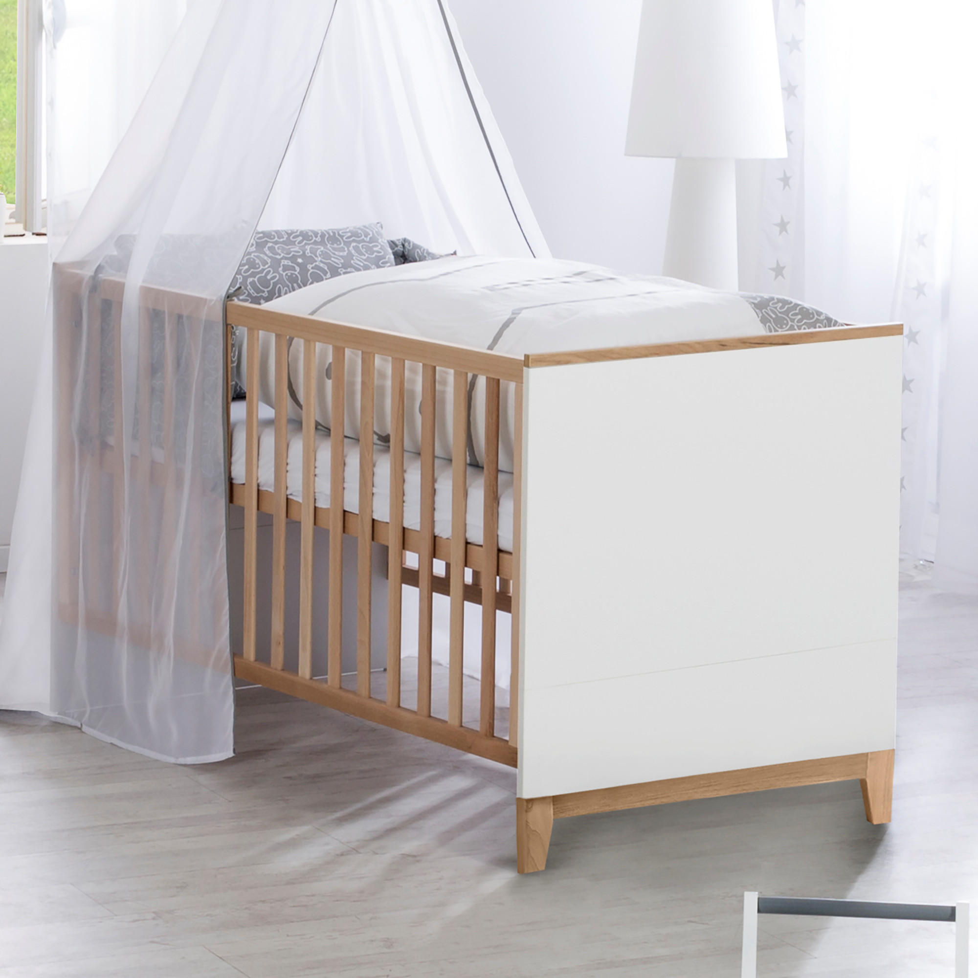 BABYBETT Finn II 70 x 140 cm - Weiß, Holz/Holzwerkstoff (70/140cm) - Roba