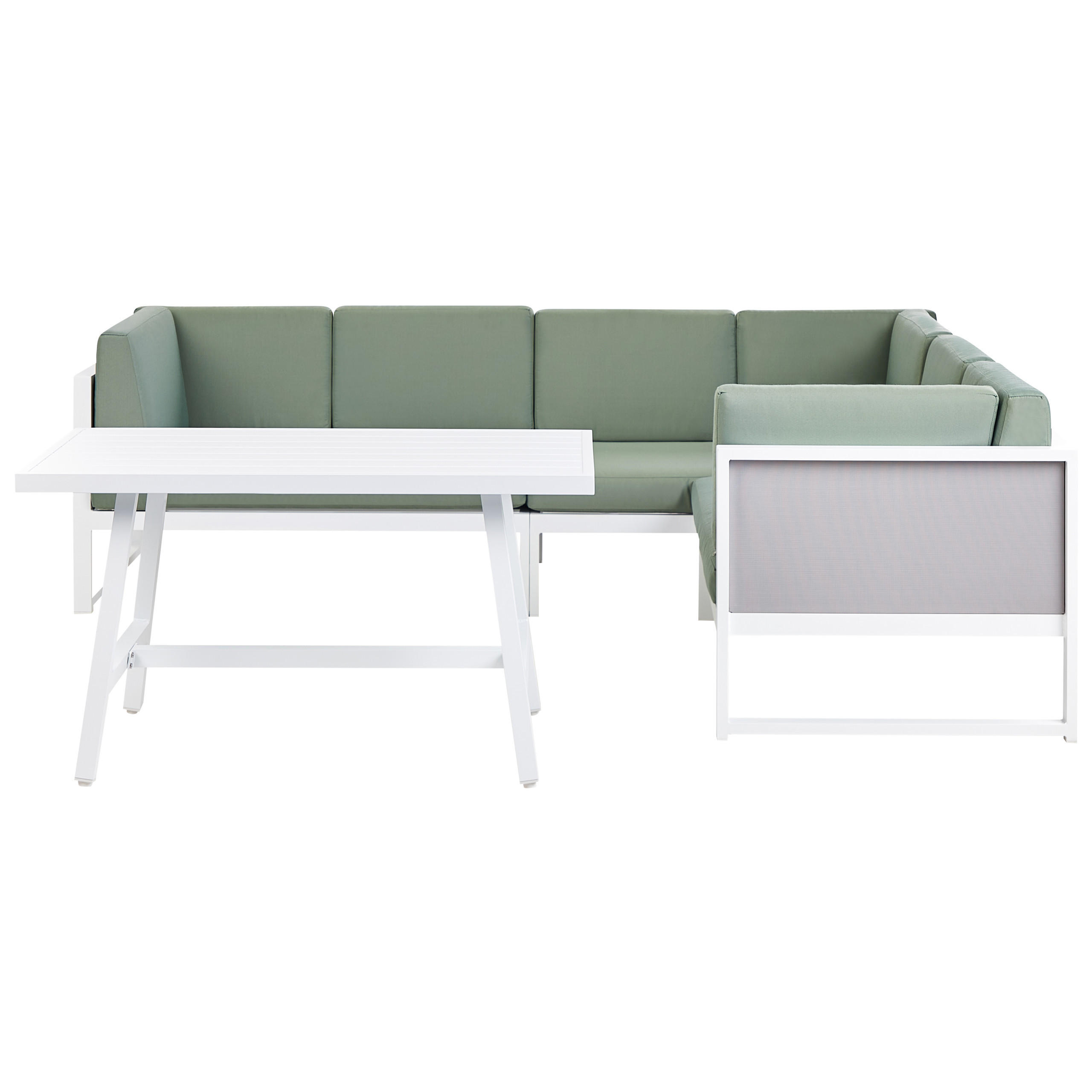 LOUNGE-SET Aluminium Grün Castella - Weiß/Grau, Metall - Beliani