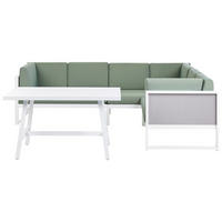 LOUNGE-SET Aluminium Grün Castella - Weiß/Grau, Metall - Beliani