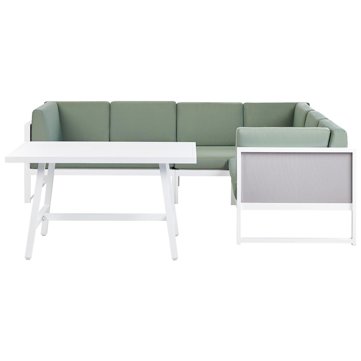 LOUNGE-SET Aluminium Grün Castella - Weiß/Grau, Metall - Beliani