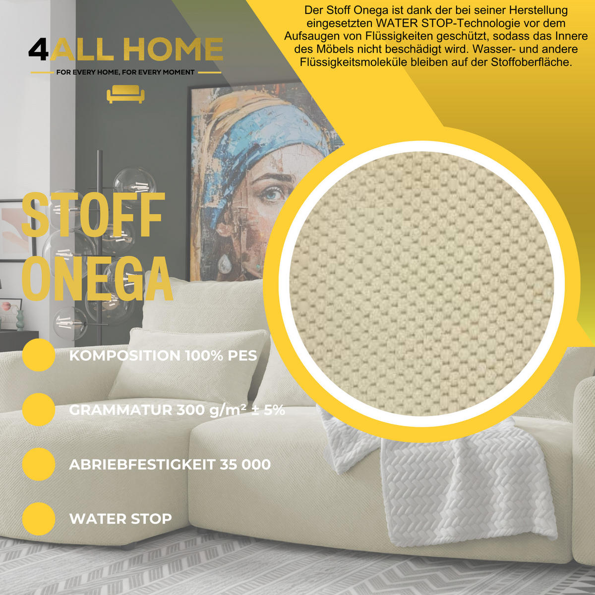 ECKSOFA Travis mit Bettkasten und Schlaffunktion, L-Form, Cord, Universal - Ecru, Holzwerkstoff (248/148cm) - 4ALL HOME