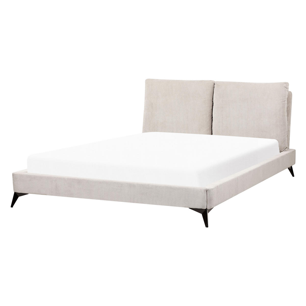 POLSTERBETT 160/200cm Helles Beige Melle - Beige, Naturmaterialien/Textil (160/200cm) - Beliani
