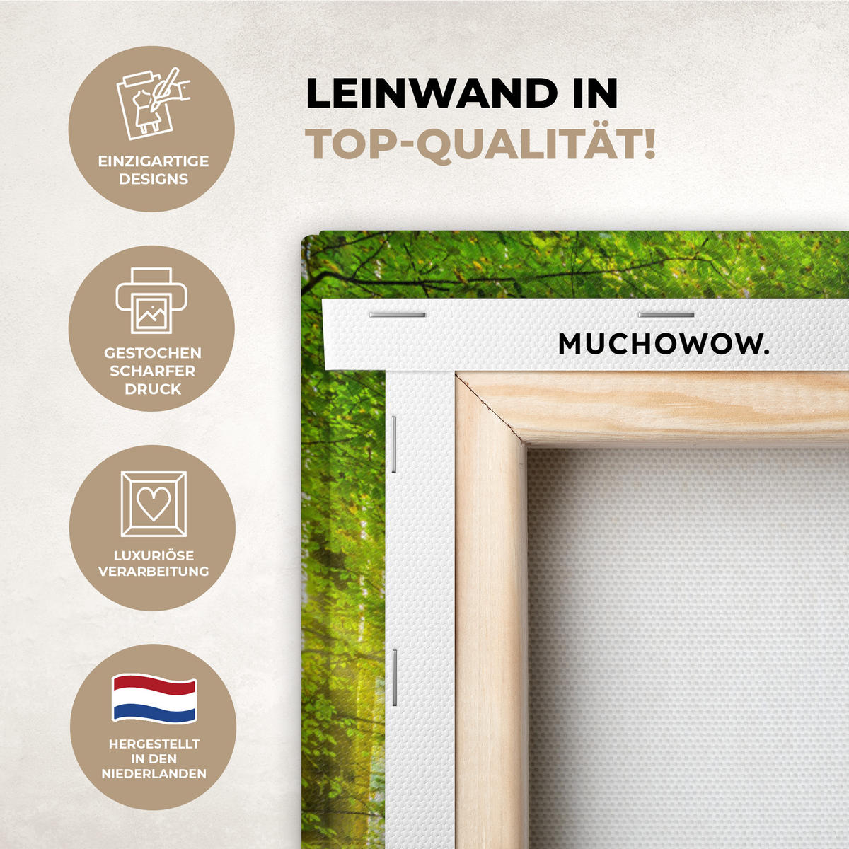 LEINWANDBILD Wald - Landschaft - Wasser - Bäume - Sonne - Grün - Natur 60x90 cm - Grün, Textil (60/90cm) - MuchoWow