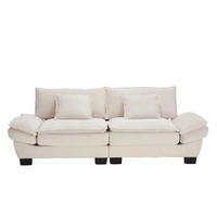 SOFA 2-Sitzer mit Kissen aus Velvet Beige 224/81/81 cm - Beige, Textil (224/81/81cm) - OKWISH