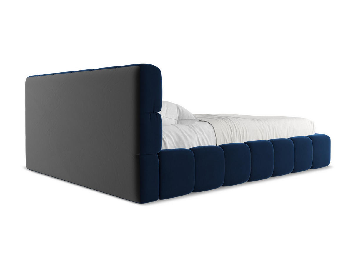 POLSTERBETT mit Bettkasten und Lattenrost 180x228 Blau - Blau/Schwarz, Kunststoff/Textil (160/200cm) - Makamii