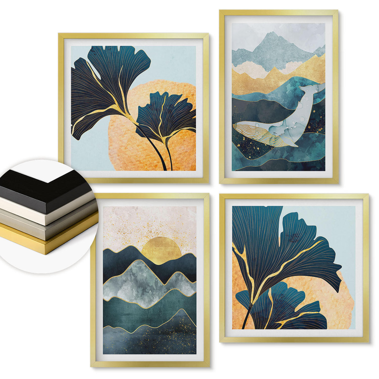 ArtPrintCave Wandbilder Gold 50x50 cm