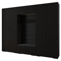 GARDEROBEN-SET 236,7/300/47 - Schwarz, Holz/Metall (300/236.7/47cm) - Abiks Möbel