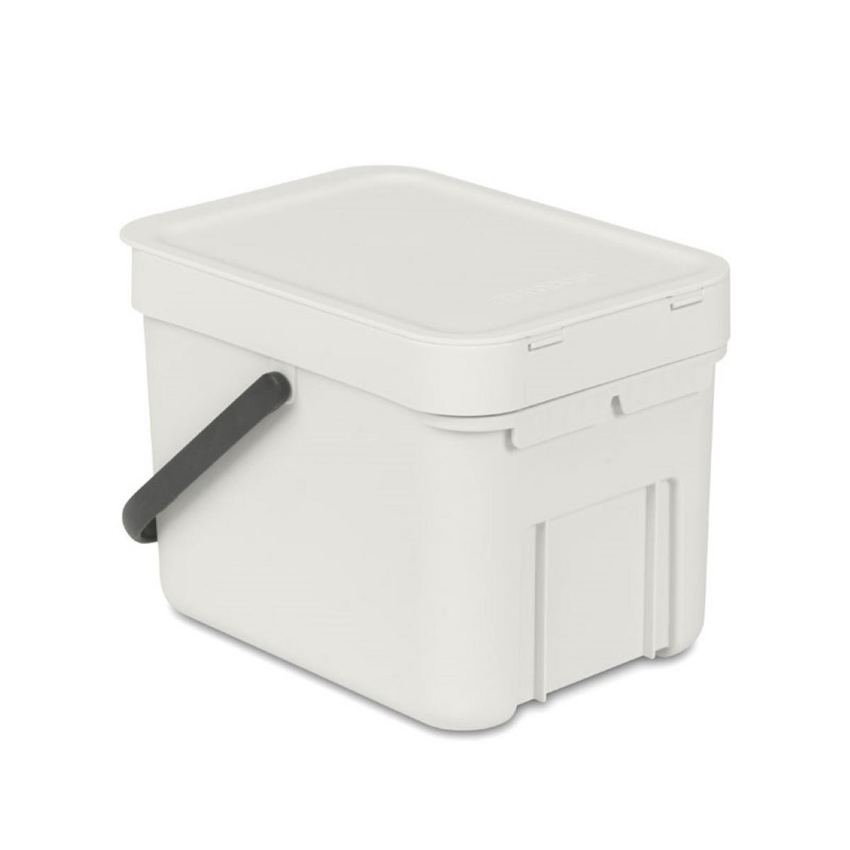 MÜLLEIMER Mit Stay Open Deckel 6 Liter 18 x 20 x 24,5 cm Kunststoff Hellgrau - Grau, Kunststoff (20/18.1/24.5cm) - PROREGAL